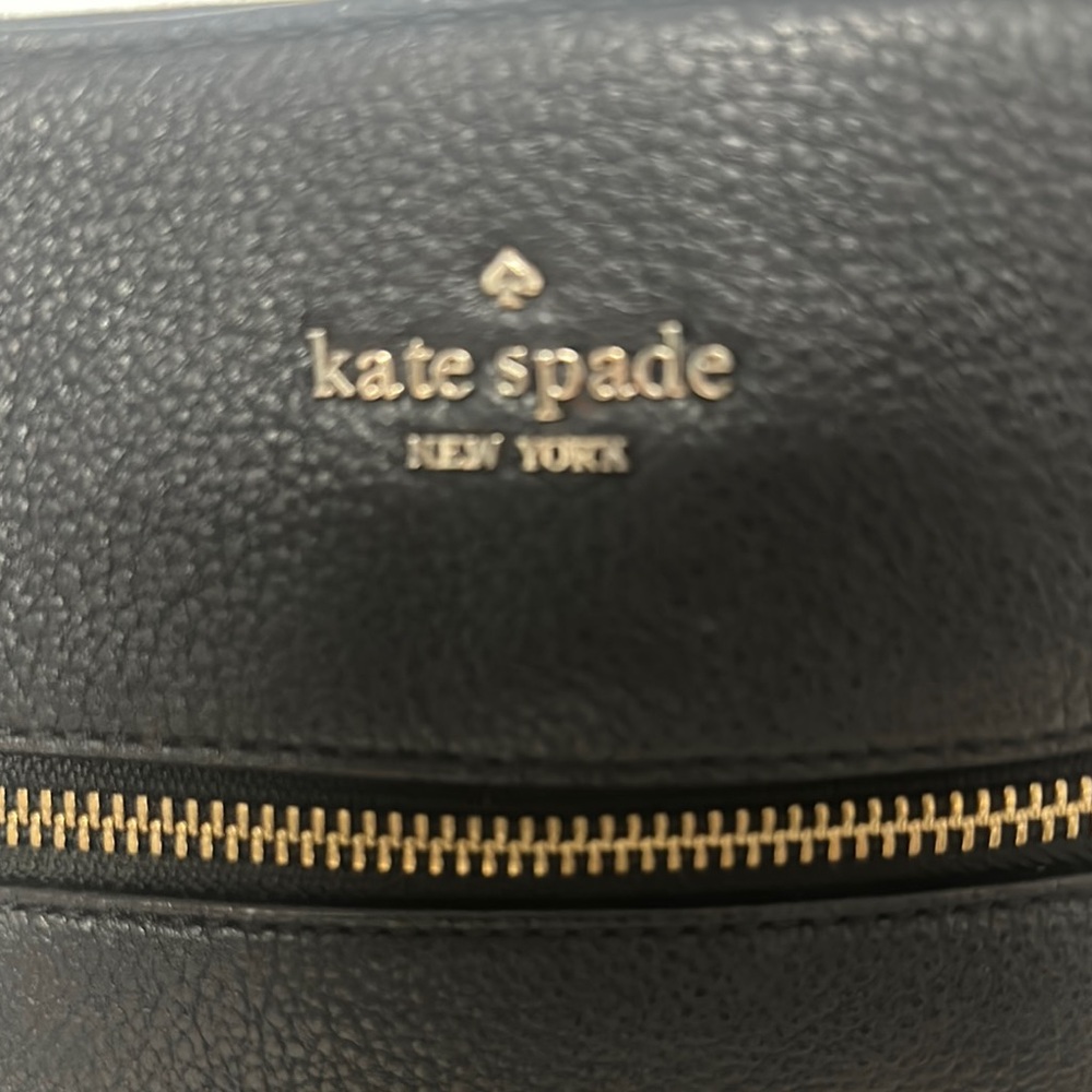 Kate Spade Black Textured Handbag with Gold Accents